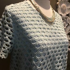 Ann Taylor Crochet Scallop Eyelet Top